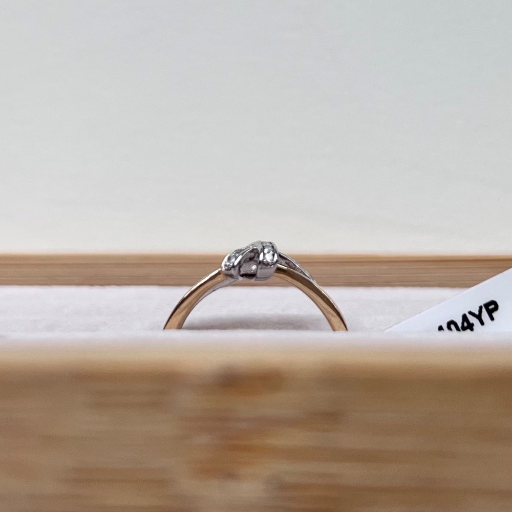 R040 | Natural Diamond Bow Mixed Metal Ring - Picture 5 of 8
